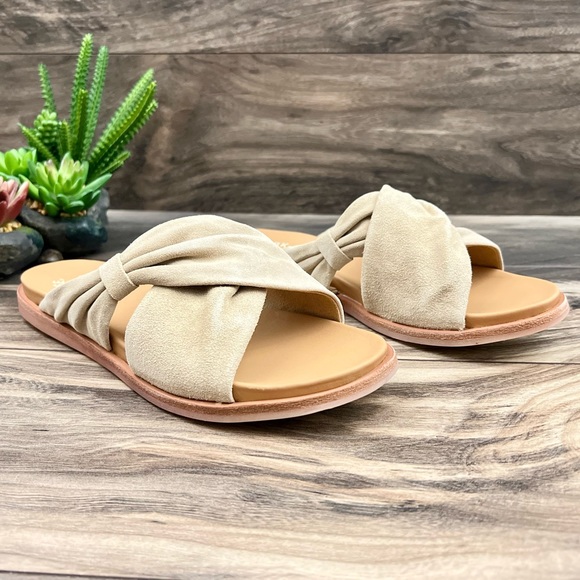 NIB Kork Ease Zel Suede Slide Sandal Natural Suede - Picture 5 of 13